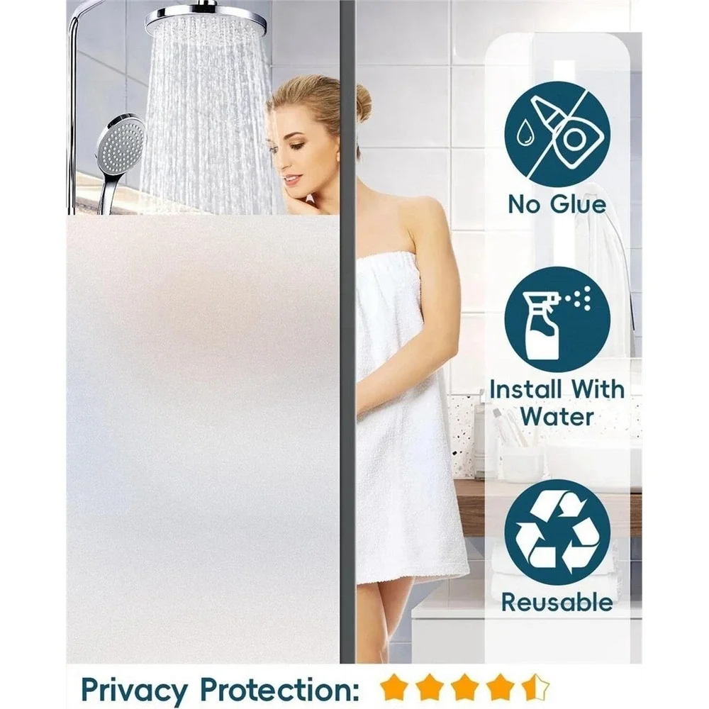 Frosted Glass Window Privacy Film‎ for Door Static Cling Tint for Home Anti-UV